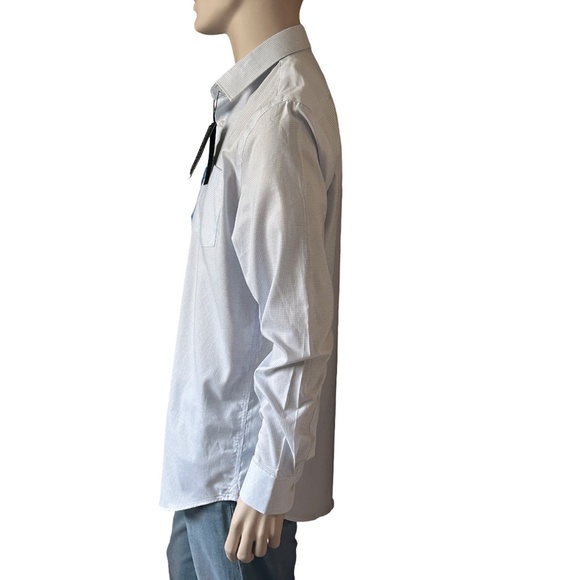 Banana Republic Long Sleeve Dress Shirt Non Iron Slim Fit Windowpane 100% Cotton - Picture 4 of 13